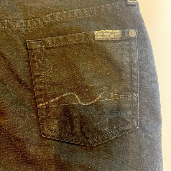 7 FOR ALL MANKIND Black Denim Mini Skirt 00s Size 25 - Picture 3 of 10